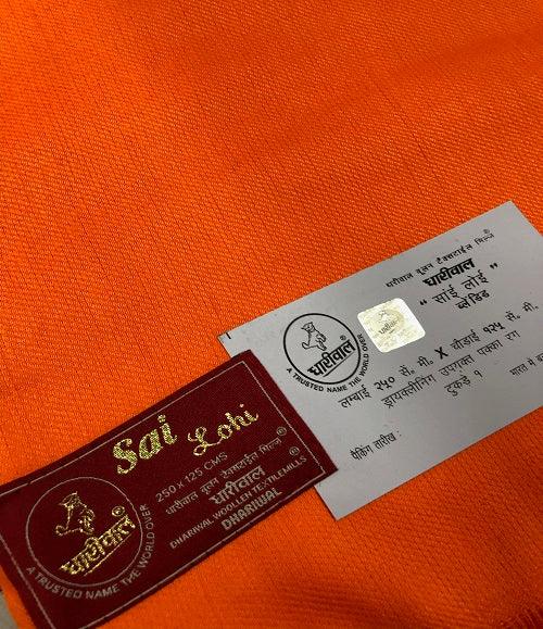 Dhariwal Sai Sant Bhagwa Shawl For Men 2.5 MTR 500 Gm - The Amritsar Store