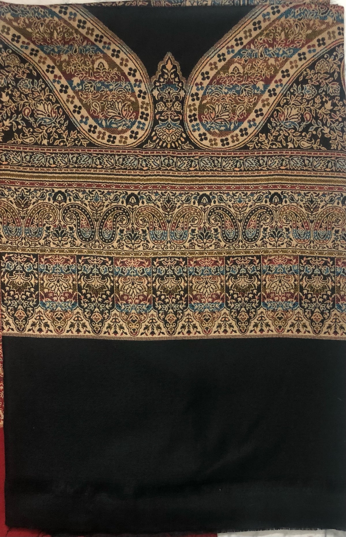 The Amritsar Store Elegant Kashmiri Jamawar Shawl with Classic Paisley Motifs