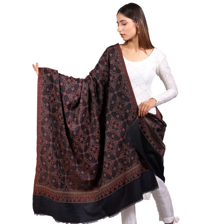 Women's Shawl, Jamawar Kashmiri Shawl, Sozni Weave Shawl, Wool Rich Shawl, Shawl For Women, Light Weight Shawl - The Amritsar Store