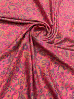 "Magenta Kashmiri Jaal Weave Shawl in Fine Wool with Multicolor Paisley and Floral Design – The Amritsar Store"