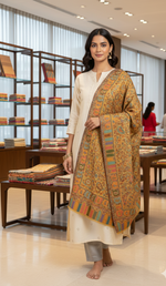 "The Amritsar Store Kashmiri Jaal Weave Shawl in Fine Wool – Multicolor Paisley Design