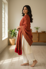 "The Amritsar Store Fine Wool Jaal Weave Shawl – Intricate Paisley Design