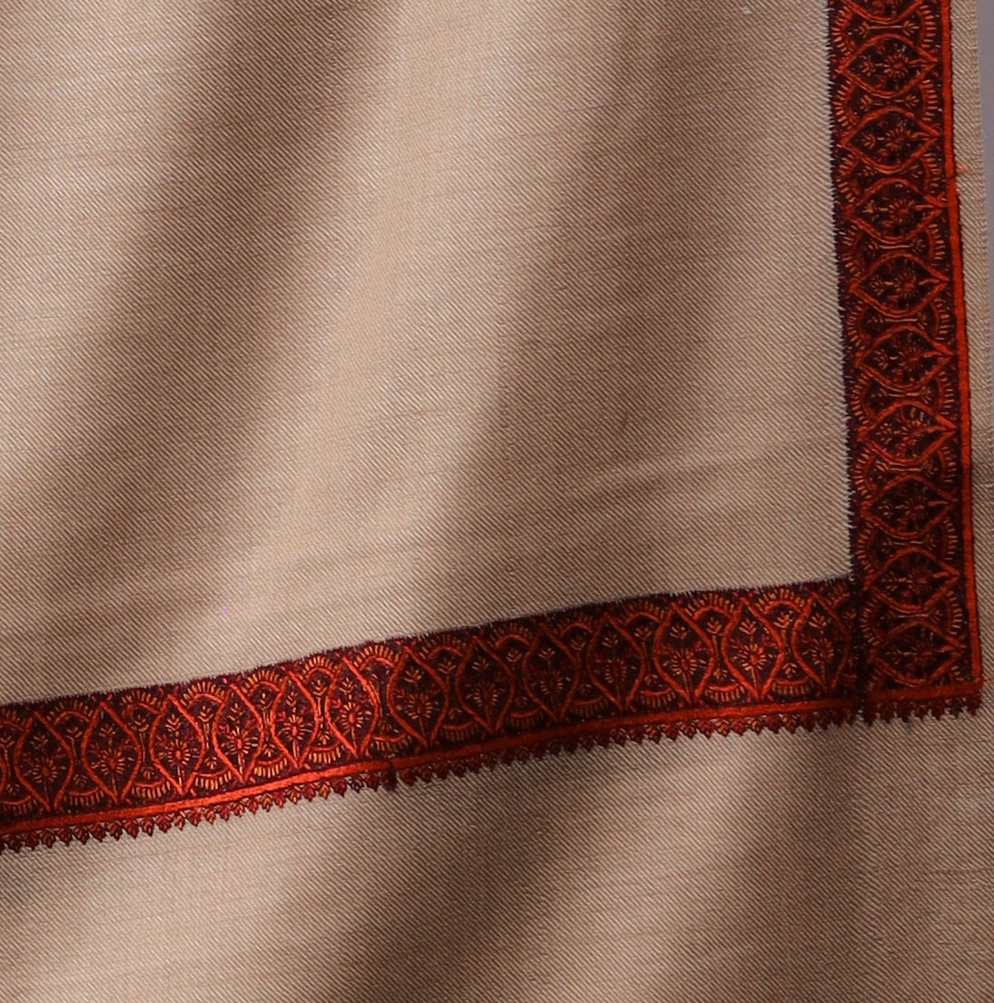 Meditation Shawl With Four Side Kashmiri Needle Embroidery, Light Weight Shawl, Soft Wool Shawl, Pashmina Shawl, Large Blanket Scarf. Unisex - The Amritsar Store