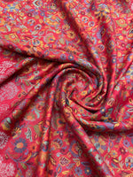 “The Amritsar Store Red Jaal Pattern Stole with Intricate Floral Vine Weave – Premium Kashmiri Wool Wrap”