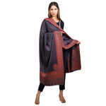 Kashmiri Shawl For Women, Lightweight Shawl With Four Side Border & Paisley Design Weaved With Wool, Shawl For Women - The Amritsar Store