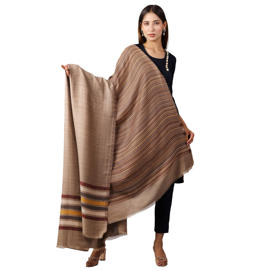 Women's Shawl, Elegant Subtle Reversible Stripes Shawl / Scraf , Faux Wool Shawl, Reversible Shawl / Scarf, Shawl For Women, - The Amritsar Store