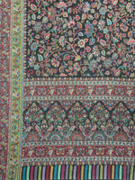 Majestic Peacock Garden Jaal shawl with intricate multicolor woven peacock and floral motifs, Kashmiri-inspired design