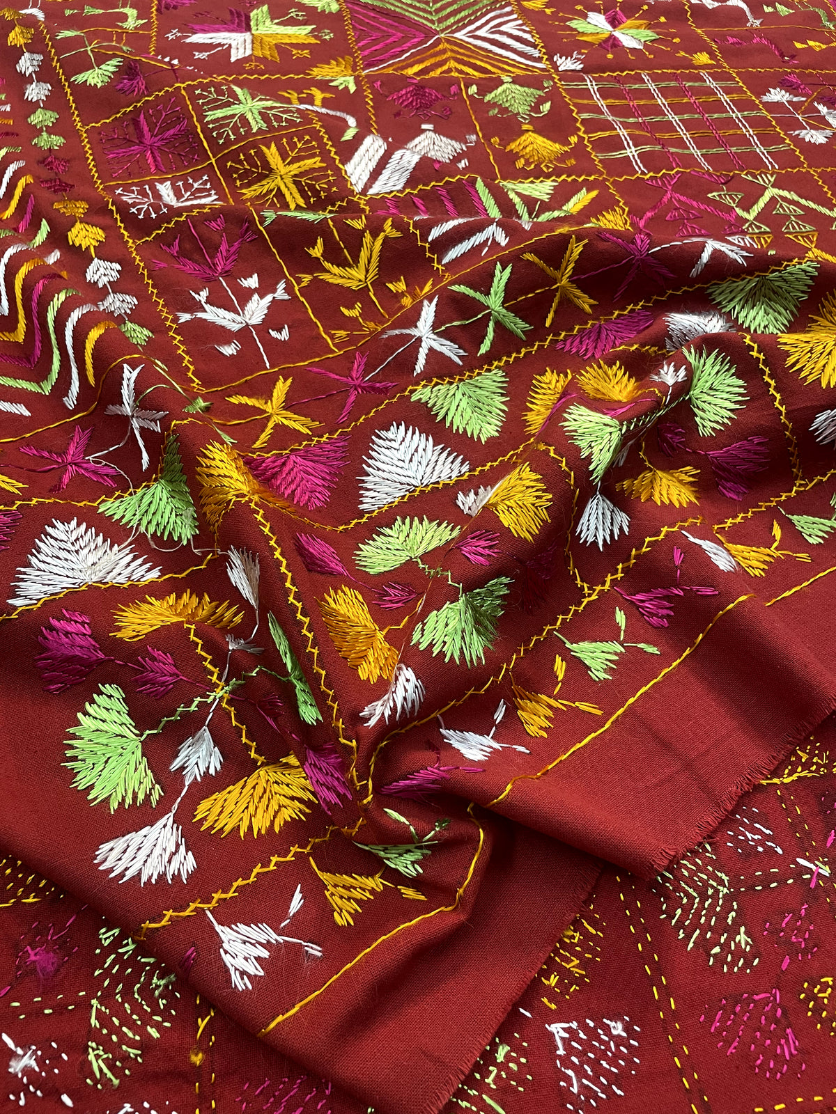Hand Embroidered Phulkari Bagh Punjabi Heritage Dupatta for Women by The Amritsar Store
