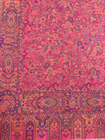 "Magenta Kashmiri Jaal Weave Shawl in Fine Wool with Multicolor Paisley and Floral Design – The Amritsar Store"