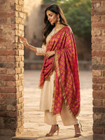 Phulkari Dupatta – Hand Embroidered Magenta Dupatta For Women | The Amritsar Store - The Amritsar Store