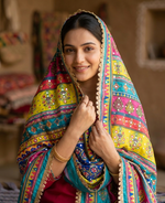 The Amritsar Store embellished dupatta with mirror and stone work detailing, traditional ethnic designer dupatta for women