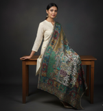 Women's Mughal Darbar Palace & Royal Procession heritage woven designer shawl with intricate traditional motifs and royal-inspired craftsmanship.