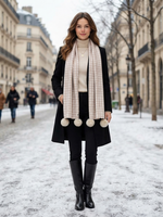 Neutral Check Wool Scarf – Soft Winter Scarf for Men & Women | The Amritsar Store - The Amritsar Store