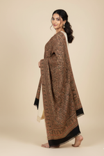 The Amritsar Store Jaal Weave Shawl with intricate paisley motifs in traditional Kashmiri design