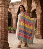 The Amritsar Store embellished dupatta with mirror and stone work detailing, traditional ethnic designer dupatta for women