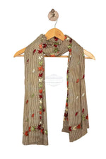 Phulkari Hand Embroidered Dupatta With Multricolor on Brown Phulkari