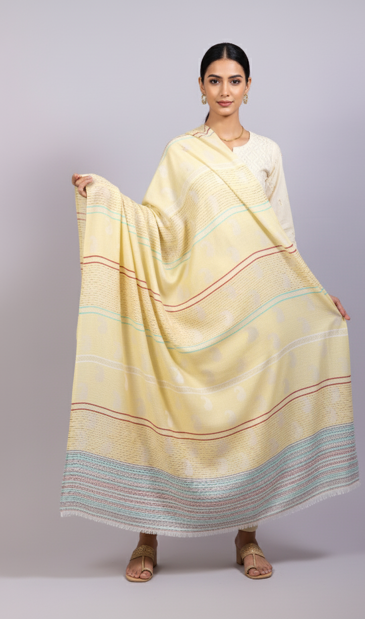 “The Amritsar Store Classic Kashmiri Self-Wool Shawl for Women – Soft, Warm & Elegant Winter Wear”