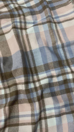 The Amritsar Store Blue & Beige Plaid Wool Scarf