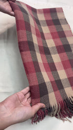 The Amritsar Store Classic Red & Beige Checkered Scarf – Soft Winter Wrap