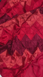 The Amritsar Store Phulkari Saree Hand Embroidered in Red Chinnon Chiffon – Ethnic Punjabi Attire