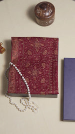 The Amritsar Store "Elegant Maroon Hand Embroidered Shawl | Perfect Gift for Her"