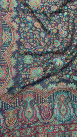 The Amritsar Store Heritage Navy Blue Jaal stole– Intricate Paisley & Multitone Borders, Stole For Women