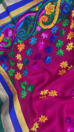 The Amritsar Store handcrafted Phulkari suit with vibrant traditional embroidery, unstitched Punjabi ethnic wear with dupatta for women