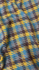 The Amritsar Store Blue & Mustard Checked Wool Scraf