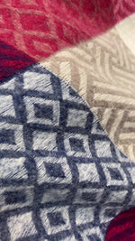 The Amritsar Store Multicolor Geometric Checkered Scarf – Soft Winter Wrap in Red, Blue, Beige & White