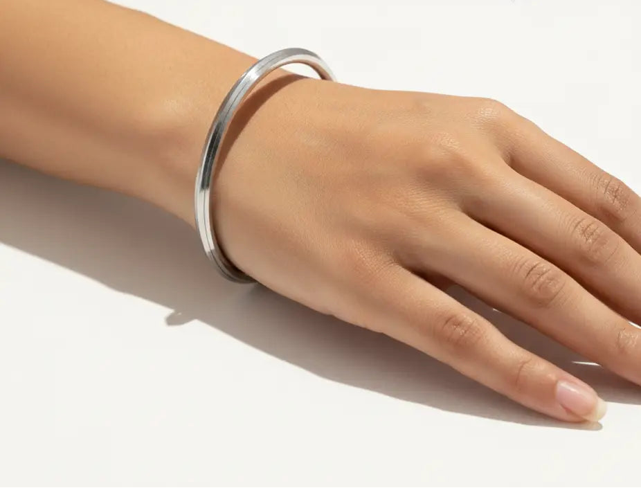 Punjabi stainless steel kada for women and kids with smooth edges and 2mm thickness by The Amritsar Store