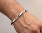 Punjabi men’s Kada with “Satnam Waheguru” laser marking, 0.2 inch thick stainless steel Sikh bangle by The Amritsar Store