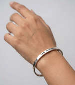 Punjabi men’s stainless steel Kada laser marked with “Jai Mata Di” devotional engraving by The Amritsar Store, polished religious Sikh bangle for daily wear