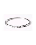 Punjabi men’s stainless steel Kada laser marked with "Om Sai Ram" religious engraving by The Amritsar Store