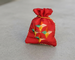 The Amritsar Store Phulkari Embroidered Red Potli Bag