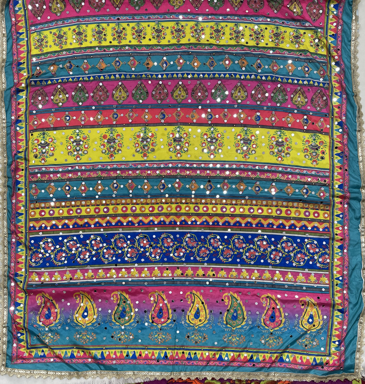 The Amritsar Store embellished dupatta with mirror and stone work detailing, traditional ethnic designer dupatta for women