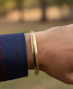 Pure Punjabi brass kada for men with edged design by The Amritsar Store, traditional Sikh bangle for daily wear
