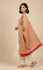 The Amritsar Store Women’s Red Shawl with full heavy embroidery jaal – richly handcrafted design showcasing traditional Kashmiri artistry and elegance