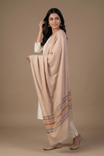 Shawl for Women – Elegant Reversible Taupe Stripe Shawl | The Amritsar Store