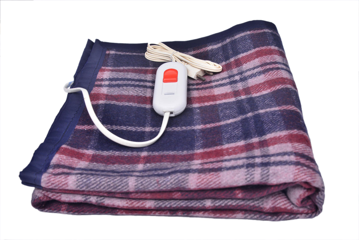 Summer Feel Electric Blanket Single Bed Checks Pattern 2 Yrs Warranty - The Amritsar Store