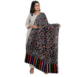 Classic Black Floral Kashmiri Shawl