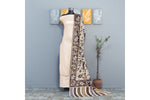 Elegant Off-White Stole with Floral Accents