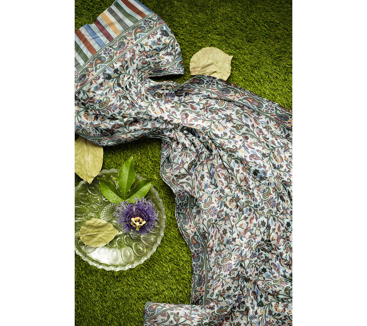 Elegant multicolor floral paisley shawl