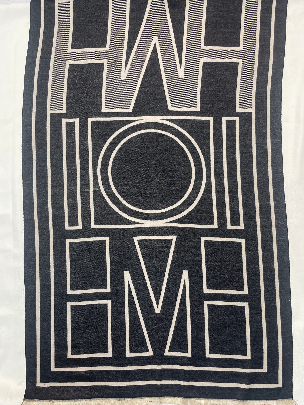 "Soft Black and White Geometric Wrap, Elegant Unisex Scarf by The Amritsar Store"