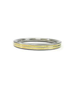 The Amritsar Store Stainless Steel and Brass 2 Lines 7mm Punjabi Kada for Men with dual-tone finish and traditional Sikh design