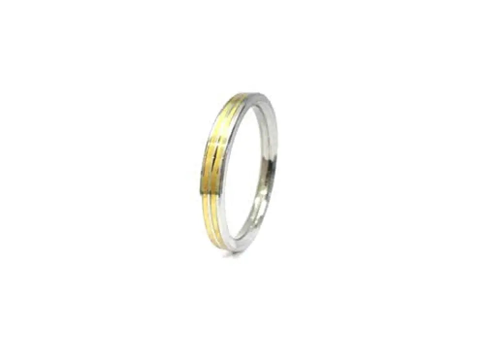 The Amritsar Store Stainless Steel and Brass 2 Lines 7mm Punjabi Kada for Men with dual-tone finish and traditional Sikh design