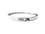 Stainless Steel Sun Sign Unisex Punjabi Kada with engraved zodiac symbol by The Amritsar Store, sleek silver finish bracelet for men and women