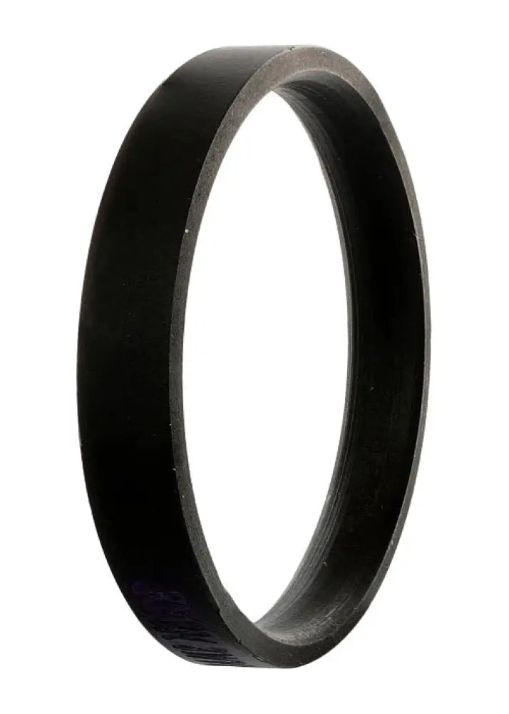 Black stainless steel plain kada bracelet with 0.2 inch thickness and smooth polished finish by The Amritsar Store