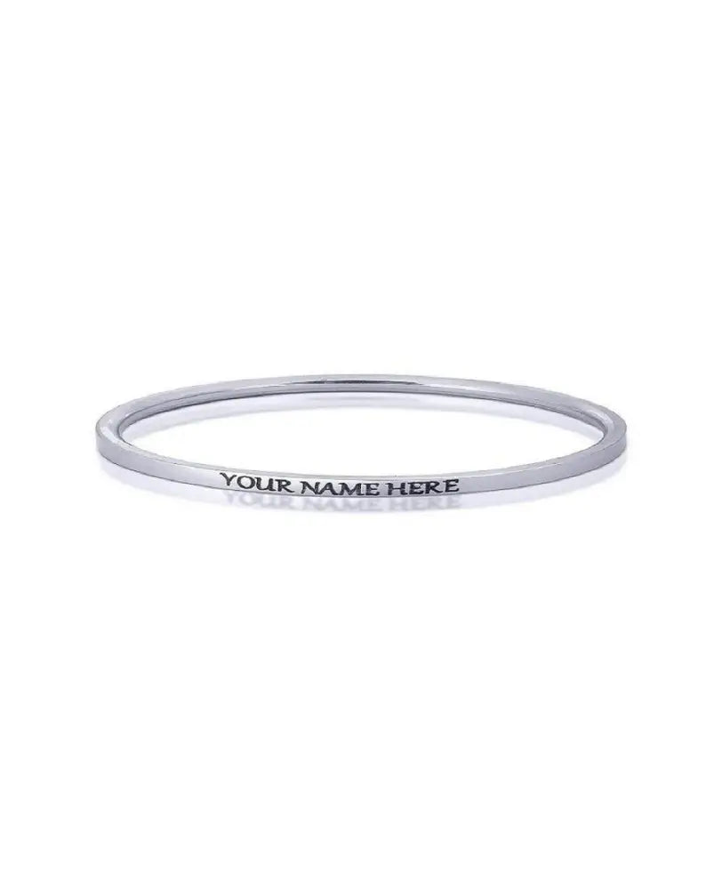 Stainless Steel Customized Personalized Ladies Kada (0.1 inch) – slim engraved steel bangle for women by The Amritsar Store