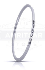 Stainless Steel Customized Personalized Ladies Kada (0.1 inch) – slim engraved steel bangle for women by The Amritsar Store