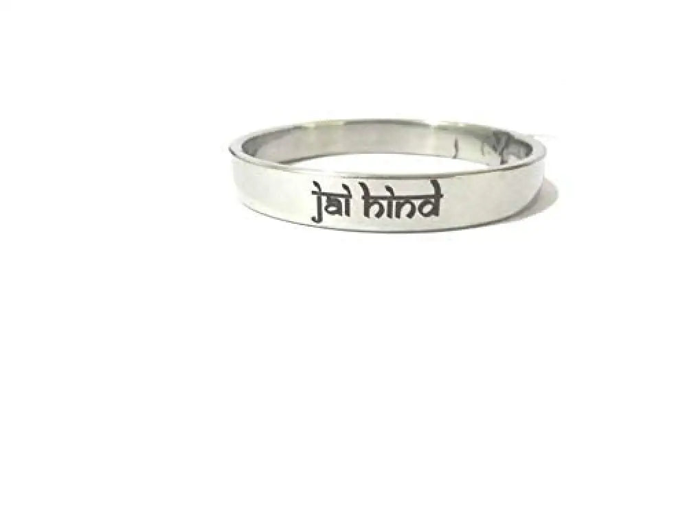 Men’s heavy 12mm stainless steel photo kada with engraved Map of India and Jai Hind design by The Amritsar Store